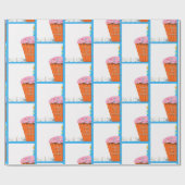 Happy Half Geburtstag Cupcake Geschenkpapier (Flach)