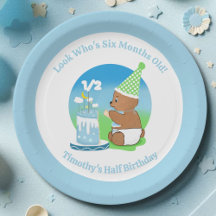 Happy Half Geburtstagsbaby Bear with Cake Party