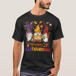 Happy Hallo Dank Mas Halloween Erntedank Chri T-Shirt