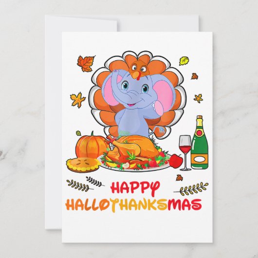 Happy Hallo Elephant Drink Wein Danke Geschenk (Vorderseite)