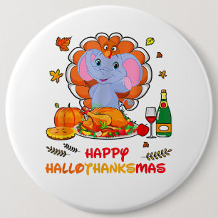 Happy Hallo Elephant Drink Wein Danke Geschenk Button