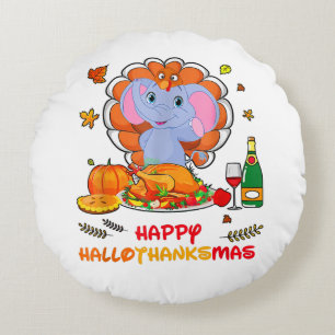 Happy Hallo Elephant Drink Wein Danke Geschenk Rundes Kissen