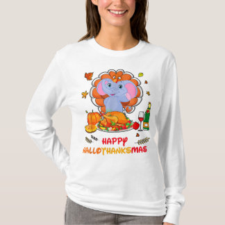 Happy Hallo Elephant Drink Wein Danke Geschenk T-Shirt