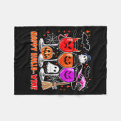 Happy Hallo-wine Funny Halloween Gl Wine Drinking Fleecedecke (Vorderseite (Horizontal))