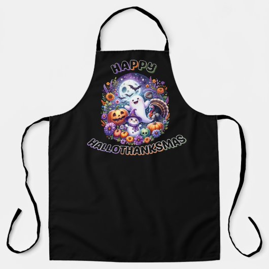 Happy HalloDankeMas All-over Print-Schürze Schürze (Vorderseite)