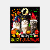Happy HalloDankeMas Cats Acrylschild (Vorderseite)