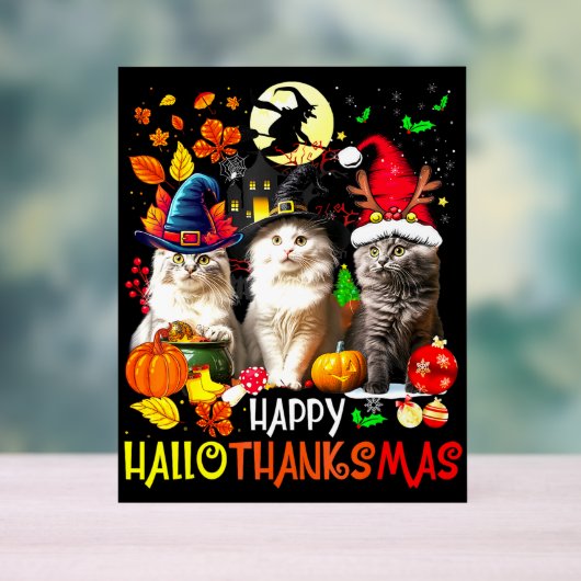 Happy HalloDankeMas Cats Acrylschild (Neutral)