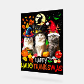 Happy HalloDankeMas Cats Acrylschild (Winkel)