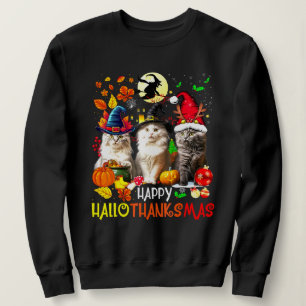 Happy HalloDankeMas Cats Sweatshirt