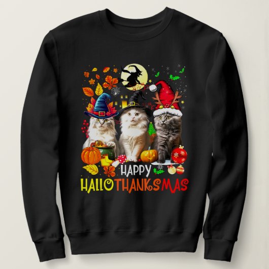 Happy HalloDankeMas Cats Sweatshirt (Design vorne)