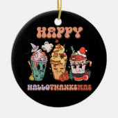 Happy HalloDankeMas Funny Dark Keramik Ornament (Vorne)