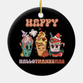 Happy HalloDankeMas Funny Dark Keramik Ornament (Hinten)