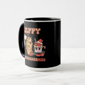Happy HalloDankeMas Funny Dark Tasse (Vorderseite Links)