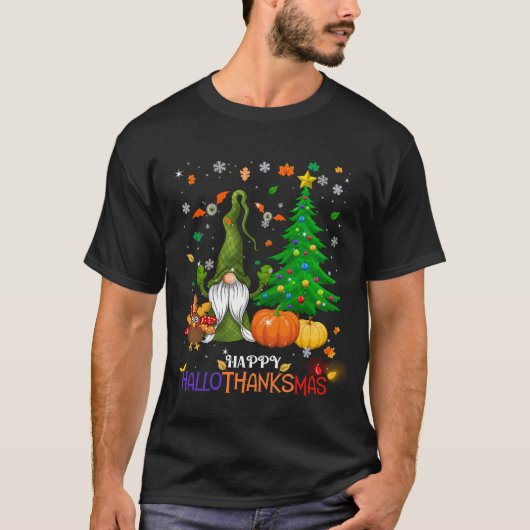 Happy HalloDankeMas Gnomes T-Shirt (Vorderseite)