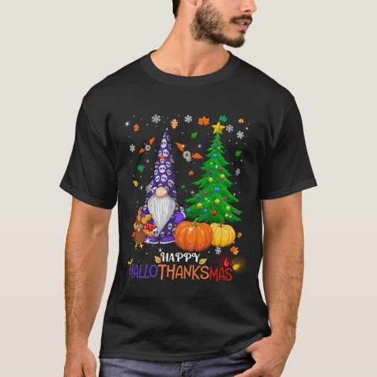 Happy HalloDankeMas Gnomes T-Shirt (Vorderseite)