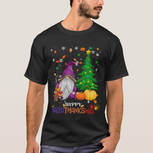 Happy HalloDankeMas Gnomes T-Shirt (Vorderseite)