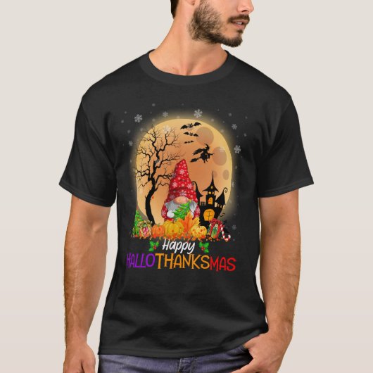 Happy HalloDankeMas Gnomes T-Shirt (Vorderseite)
