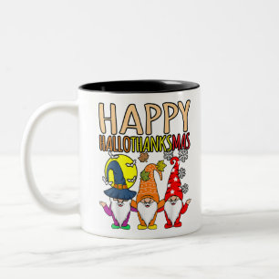 Happy HalloDankeMas Halloween Erntedank Christ Zweifarbige Tasse