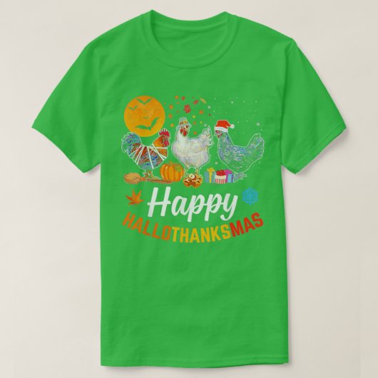 Happy HalloDankeMas Halloween Erntedank Xmas C T-Shirt (Design vorne)