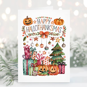 Happy HalloDankeMas Holiday Card Feiertagskarte
