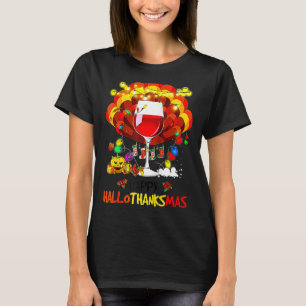 Happy HalloDankeMas Weinglas Halloween T-Shirt