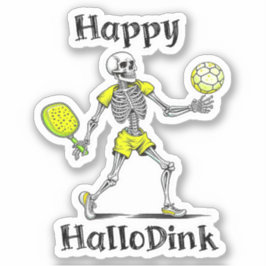 Happy Hallodink | Halloween und Pickleball Pub Aufkleber