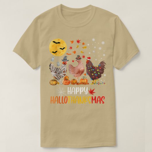 Happy Hallothankmas Chicken T-Shirt (Design vorne)