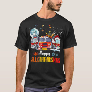 Happy Hallothankmas Feuerwehrmann Truck Hallowe T-Shirt