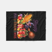 Happy Hallothankmas Witch Cornucoa Fleecedecke (Vorderseite (Horizontal))