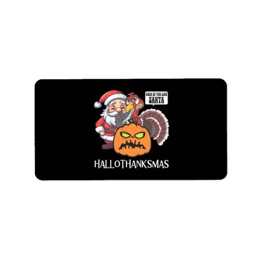 Happy Hallothanksmas Adressaufkleber (Vorne)