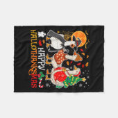 Happy Hallothanksmas Albern GänseHalloween Thanksg Fleecedecke (Vorderseite (Horizontal))