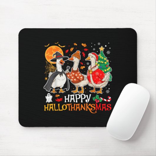 Happy Hallothanksmas Albern GänseHalloween Thanksg Mousepad (Mit Mouse)
