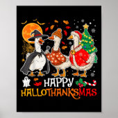 Happy Hallothanksmas Albern GänseHalloween Thanksg Poster (Vorne)