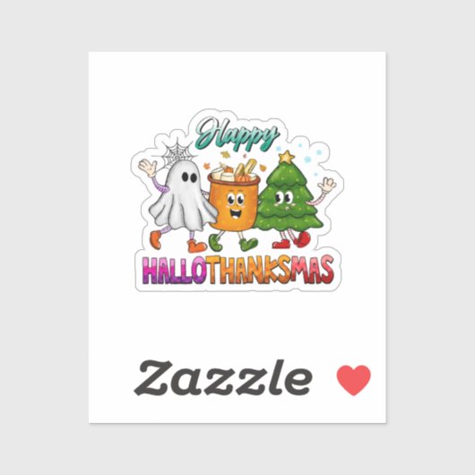 Happy Hallothanksmas Aufkleber (Blatt)
