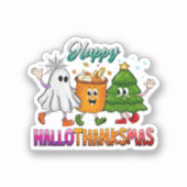 Happy Hallothanksmas Aufkleber (Vorderseite)