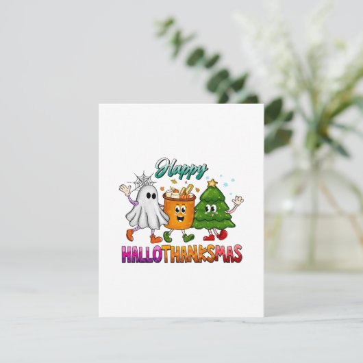 Happy Hallothanksmas Begleitkarte (Stehend Vorderseite)