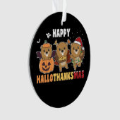 Happy Hallothanksmas Biber Weihnachtsbäume Ornament (Vorderseite)
