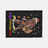 Happy Hallothanksmas Bigfoot Halloween Thanksgivin Fleecedecke (Vorderseite (Horizontal))