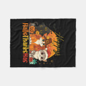 Happy Hallothanksmas Cat Halloween Danke Fleecedecke (Vorderseite (Horizontal))