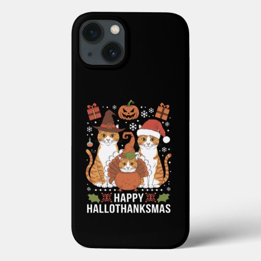 Happy Hallothanksmas Cats Halloween Case-Mate iPhone Hülle (Rückseite)