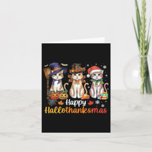 Happy Hallothanksmas Cats Halloween Erntedank C Karte