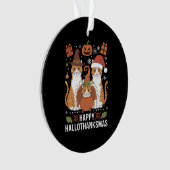 Happy Hallothanksmas Cats Halloween Ornament (Vorderseite)