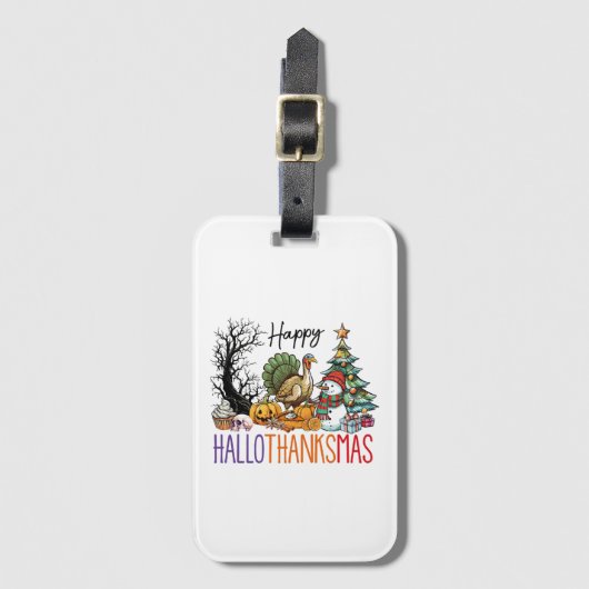 Happy Hallothanksmas Clipart Gepäckanhänger (Vorderseite Vertikal)