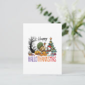 Happy Hallothanksmas Clipart Postkarte (Stehend Vorderseite)