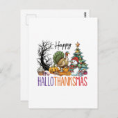 Happy Hallothanksmas Clipart Postkarte (Vorne/Hinten)