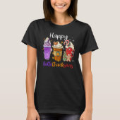 Happy Hallothanksmas Coffee Latte Halloween Thanks T-Shirt (Vorderseite)