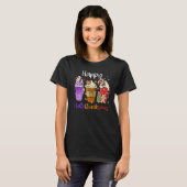 Happy Hallothanksmas Coffee Latte Halloween Thanks T-Shirt (Vorne ganz)