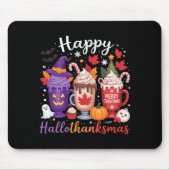 Happy Hallothanksmas Coffee Lover Halloween Merry  Mousepad (Vorne)