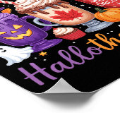 Happy Hallothanksmas Coffee Lover Halloween Merry Poster (Ecke)