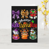 Happy Hallothanksmas Coquette Bow Coffee Latte Can Karte (Gelbe Blume)